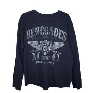 Renegades Y2K Black Thermal Shirt Motorcycle Highway Nomad Burnout SZ XL 44-46
